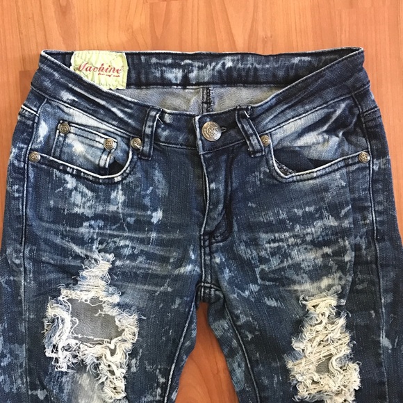 Machine skinny stretch destroyed jeans 28 (25) - Picture 3 of 8